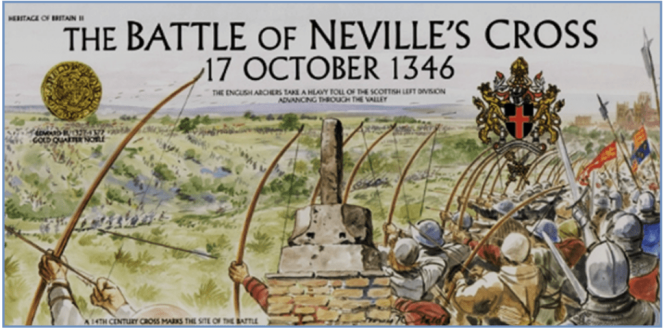 Imágenes numeradas. - Página 15 Batalla-de-nevilles-cross-1346-sello-conmemorativo